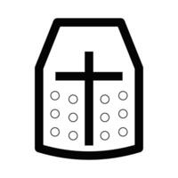 Illustration of a crusader helmet icon, perfect for medieval, knight, history, or warrior-themed designs. Editable stroke. vector