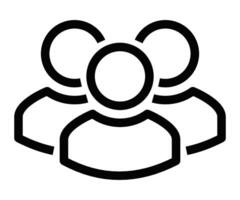Illustration of a group of people icon, symbolizing team, community, or social connections. Editable stroke. vector