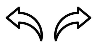 Illustration of curved left and right arrows, symbolizing direction, movement, navigation, and decision-making. Editable stroke. vector