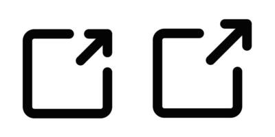 Illustration of external link icons, representing internet navigation, access, and sharing. Editable stroke. vector
