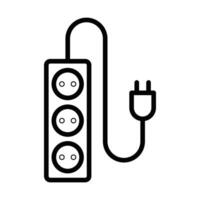 Illustration of a power strip icon, suitable for electronics, power management, and office setups. Editable stroke. vector