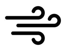 Illustration of a wind or breeze icon, symbolizing air, weather, or flow. Editable stroke. vector