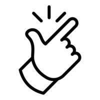 Illustration of a finger snap icon, symbolizing action, idea, or quick motion. Editable stroke. vector