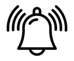 Illustration of a ringing notification bell, representing alerts, reminders, or notifications. Editable stroke. vector