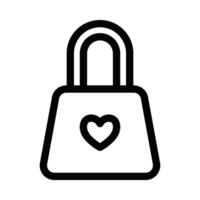 Illustration of a lock icon with a heart symbol, representing secure love, privacy, and protection in relationships. Editable stroke. vector