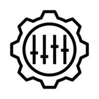 Illustration of a settings gear icon, perfect for customization, control, and configuration themes in apps or websites. Editable stroke. vector