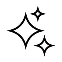 Icon of sparkles, symbolizing cleanliness, brightness, magic, or shiny effects, ideal for UI design. Editable stroke. vector