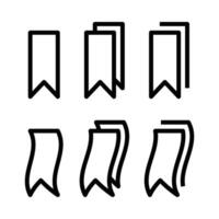 Illustration of multiple bookmark icons, ideal for reading, saving, tagging, or library-themed designs. Editable stroke. vector