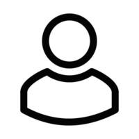 Illustration of a simple user icon, representing person, profile, or account concepts. Editable stroke. vector