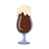 Brown Beer glass, mug or bottle of Octoberfest. Alcoholic drink. Hand Drawn in flat Style for web, Invitations to party or pub menu. Isolated elements. vector