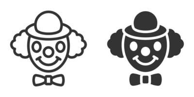 Illustration of clown faces in different styles, perfect for circus, entertainment, and party themes. vector