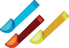 Three colorful ice cream scoops forming ascending line on white background vector
