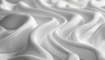 The image is a close up of a white fabric with a wave pattern photo