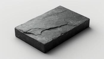 A black stone slab with a crack in it photo