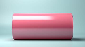 A pink object is shown on a blue background photo