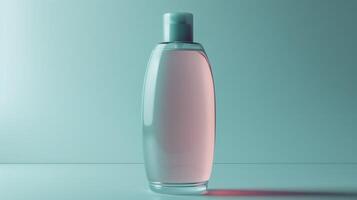 A bottle of perfume is sitting on a table photo