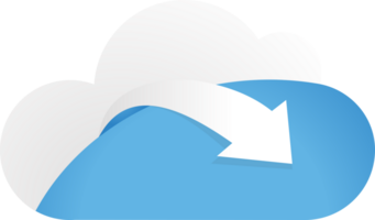 A cloud with an arrow pointing to it png