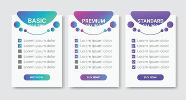Business pricing plans table and pricing chart Price list for web or app. Ui UX pricing design tables with Tariff plans comparison,subscription vector