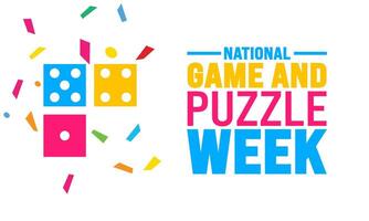 November is National Game and Puzzle Week background template. Holiday concept. suitable for placard, background, template with text inscription vector