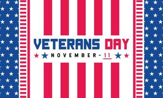 National Veteran Day template with United States of American flag. Honoring all who served. Holiday concept with text inscription, perfect for background, Greeting Card vector