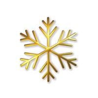 3d glitter covered golden snowflake. Realistic 3d illustration of shimmering metallic snowflake isolated. Greeting card, invitation happy New year and Christmas. illustration vector