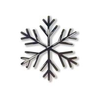 Stylized 3D Black Snowflake Icon for Winter. Realistic abstract background with 3d. Shape with Minimalist Design for Modern Decoration, invitation with happy New year and Xmas. Illustration vector