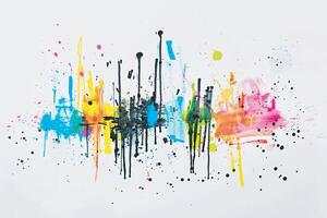 Vibrant color multicolor splashed background vector