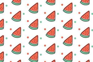 watermelon slices pattern background. doodle watermelon seamless pattern background. summer fresh fruits seamless pattern with watermelon slices. pink watermelon fruits background. vector