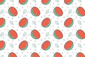 doodle watermelon seamless pattern background. summer fresh fruits seamless pattern with watermelon slices. watermelon slices pattern background. pink watermelon fruits background. vector