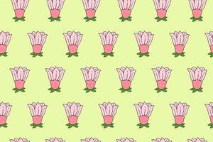 pink lily flowers colorful pattern background. doodle lily flowers seamless pattern background. beauty flowers seamless pattern with lily petals pink lily flowers background. vector
