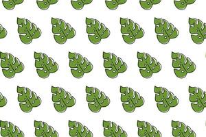 green monstera leaves pattern background. green monstera leaf seamless pattern. doodle monstera leaves pattern background. seamless patterns with green leaves of monstera. vector