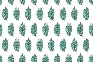 green areca palm leaf seamless pattern. green areca palm leaves pattern background. doodle areca palm leaves pattern background. seamless patterns with green leaves of areca palm. vector
