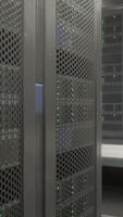 Shot of Corridor in Working Data Center Full of Rack Servers and Supercomputers video