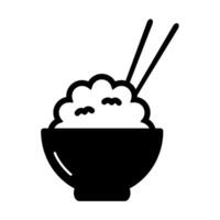 Rice in a bowl icon for graphic design, logo, web site, social media, mobile app, illustration vector