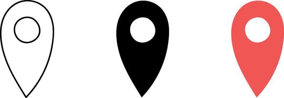 Push location icon set. Place position symbol. vector
