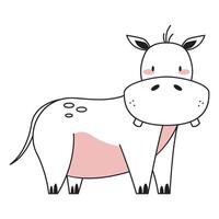 A cartoon hippo standing in front of a white background vector