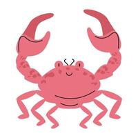 pink crab design over white vector