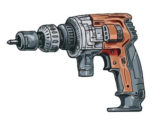 strong drill handle tool equipment icon
