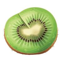 Slice of Kiwi fruit on white background vector