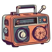 old fashioned boom box an analog audio isolated vector