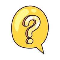 speech bubble with interrogation sign dialog isolated icon vector