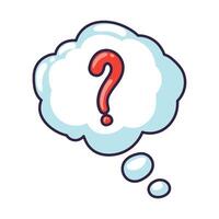 speech bubble with interrogation sign message isolated vector