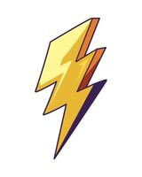 nineties pop art style thunderbolt isolated icon vector