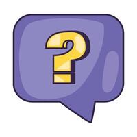 Question mark icon in speech bubble illustration design vector
