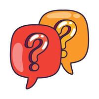 speech bubble with interrogation sign icon isolated vector