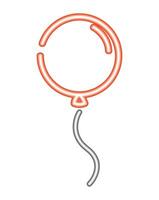 A neon balloon with a long cord vector