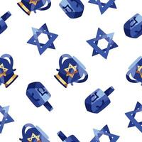 Seamless pattern with jewish symbols vector