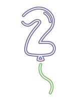 A balloon with the number two on it vector