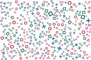 Simple theme game controller seamless pattern with colorful circle, cross, triangle and square. vector