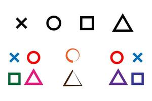 Simple theme game controller colorful circle, cross, triangle and square. Used for variative purposes. vector